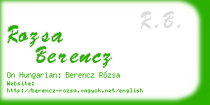 rozsa berencz business card